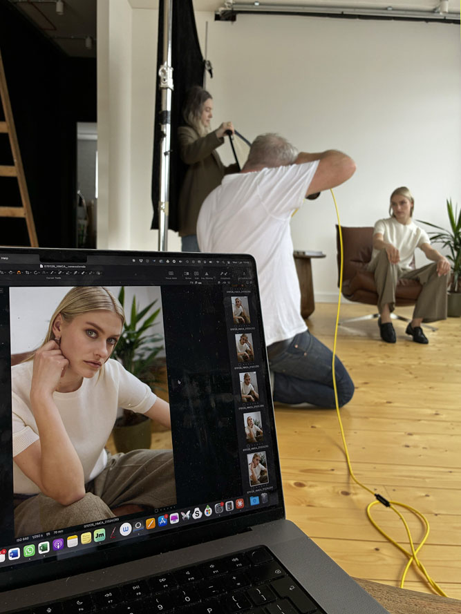Tethered shoot in progress in The Loft